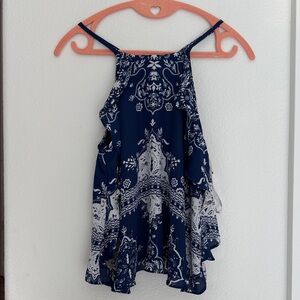 Lovers + Friends Navy Sleeveless Top